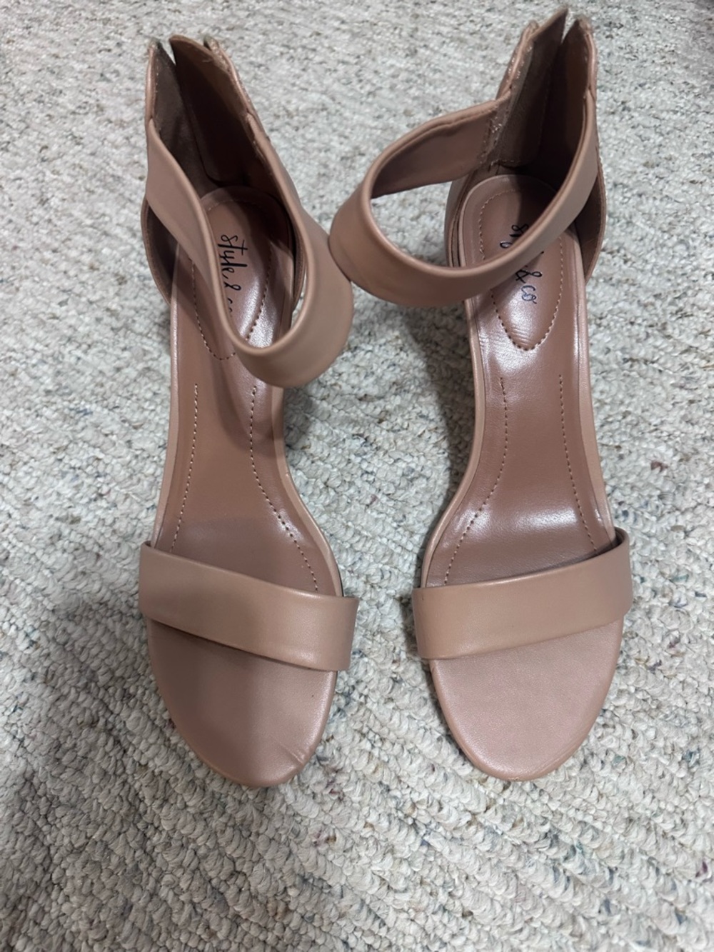 Style & Co. Blush Nude Ankle-Strap Heels